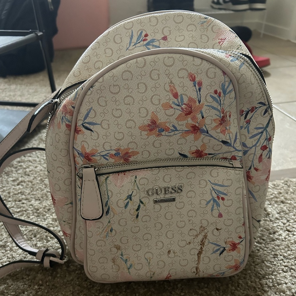 Guess Floral White Backpack